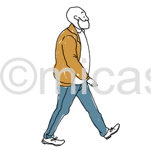 歩くおじいさんのイラスト